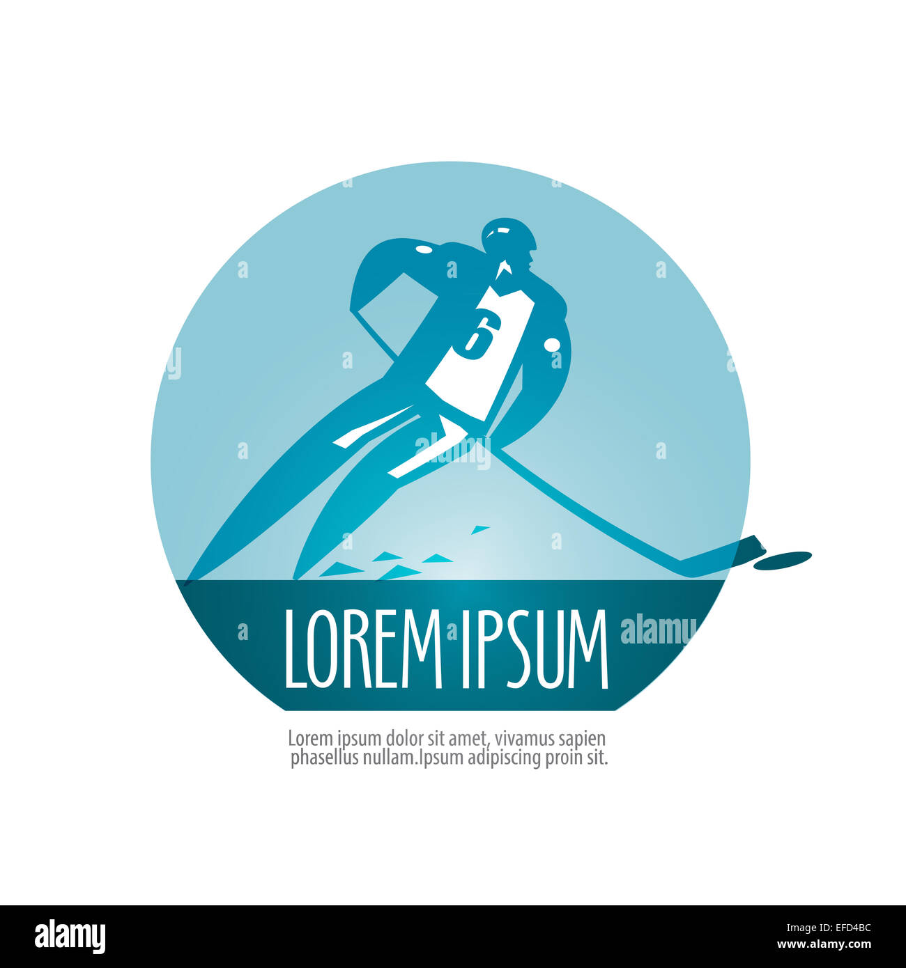 Vettore di Hockey logo design modello. giocatore di hockey o sport icona. Foto Stock