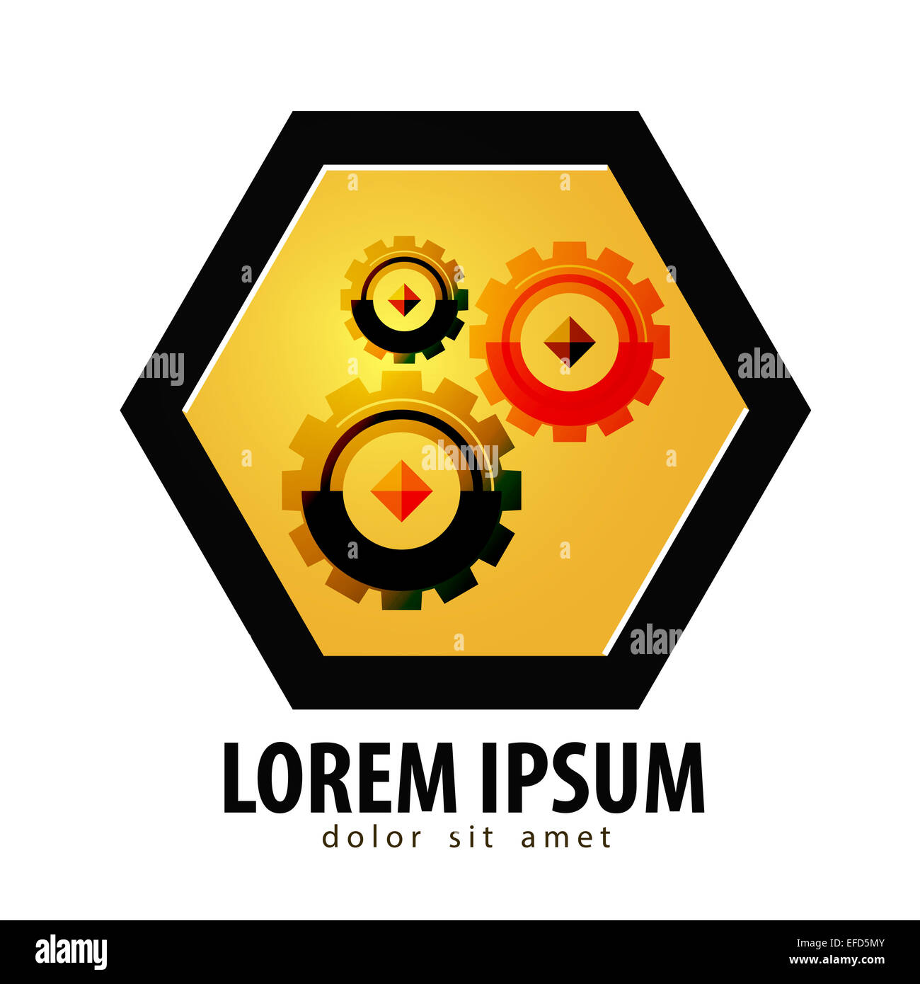 Vettore di marcia logo design modello. fabbrica o icona di lavoro. Foto Stock