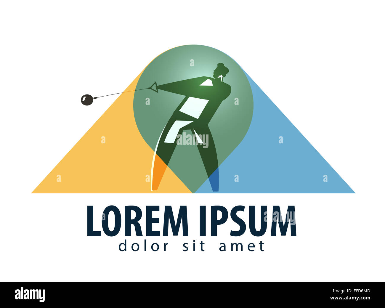 Vettore di sollevamento logo design modello. shotput o sport icona. Foto Stock