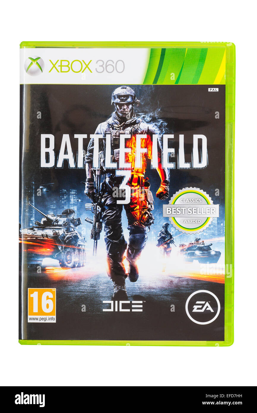 Microsoft Xbox 360 Battlefield 3 gioco su sfondo bianco Foto Stock