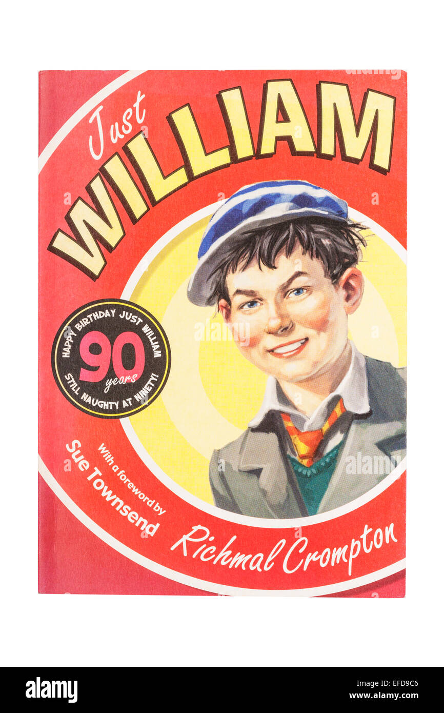 Il libro chiamato appena William scritto da Richmal Crompton su sfondo bianco Foto Stock