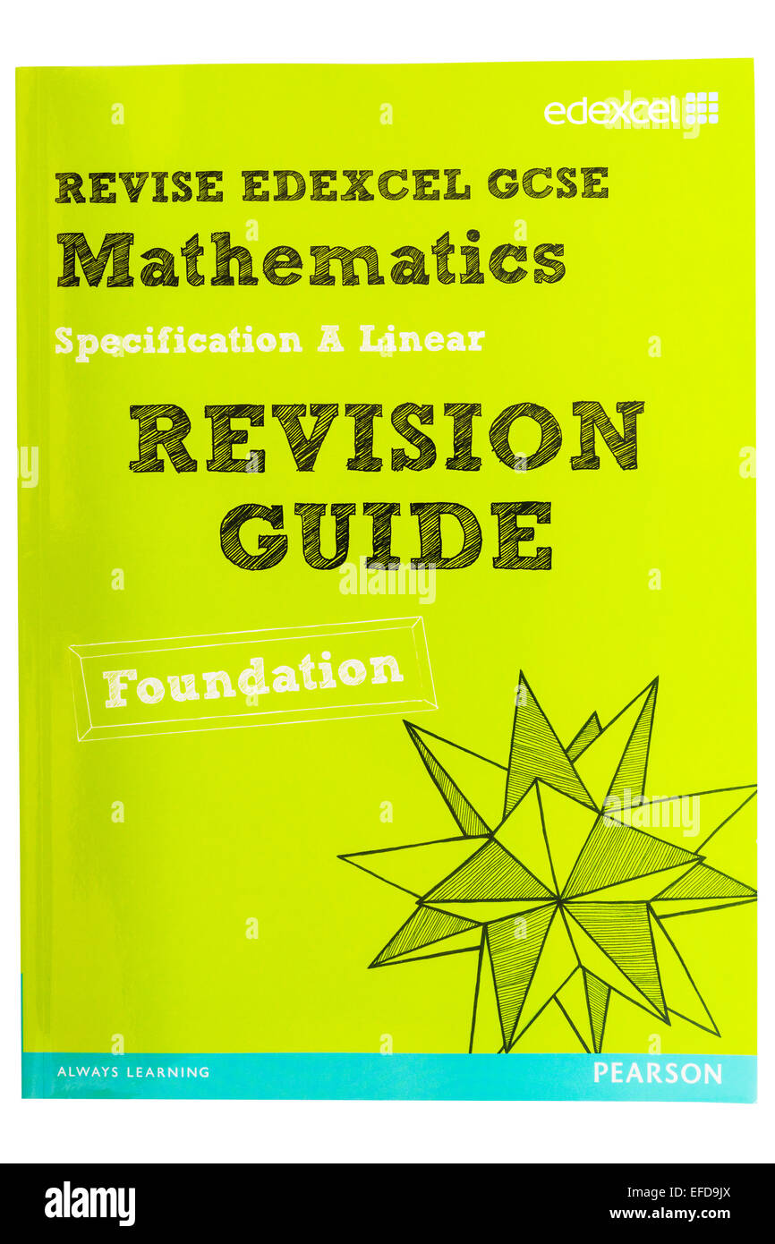 Un GCSE Matematica Revisione libro guida su sfondo bianco Foto Stock