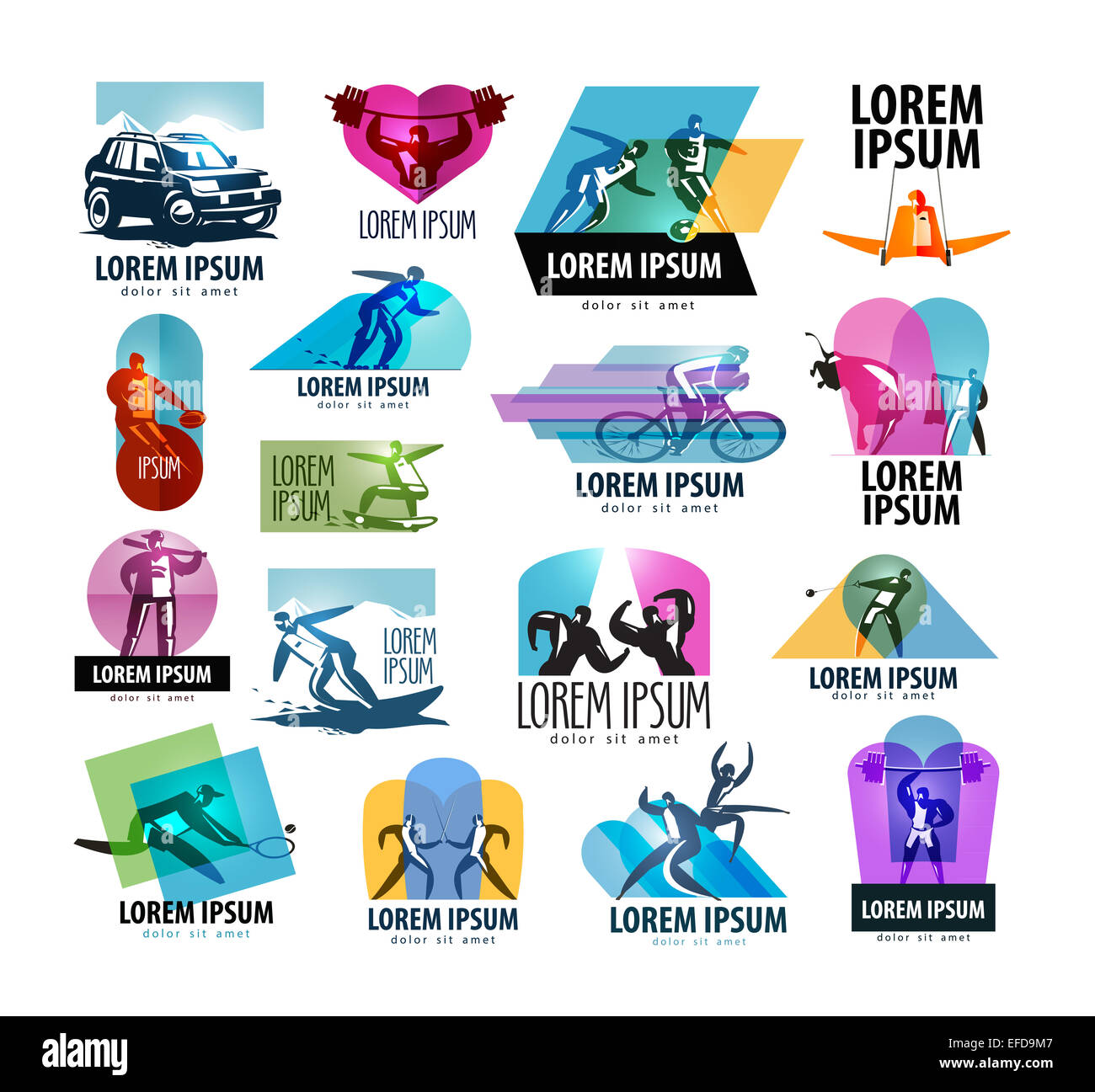 Vettore di sport logo design modello. lo sport o la salute e la relativa icona. Foto Stock