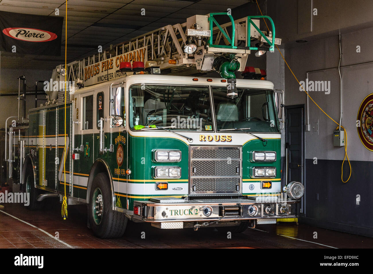 Charley Rouss Volunteer Fire Company, 3 South Braddock Street, Winchester, VA Foto Stock