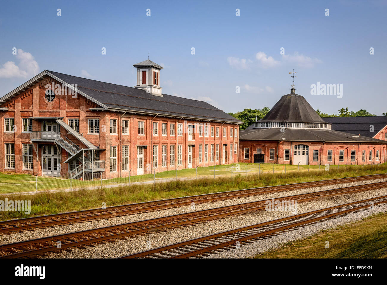 Martinsburg Roundhouse centro, 100 e Liberty Street, Martinsburg, WV Foto Stock