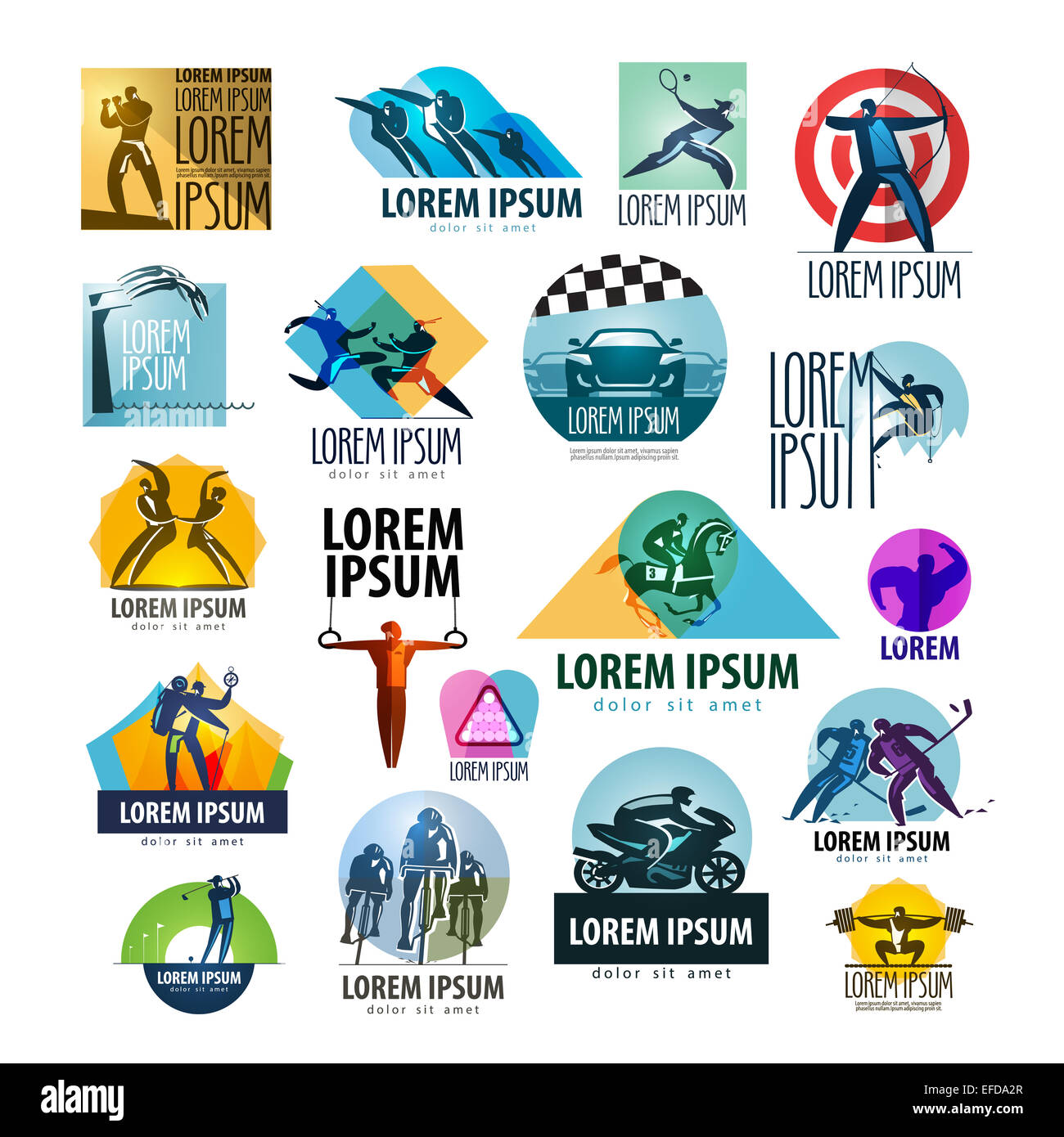 Vettore di sport logo design modello. spotrsmen o icona di salute. Foto Stock