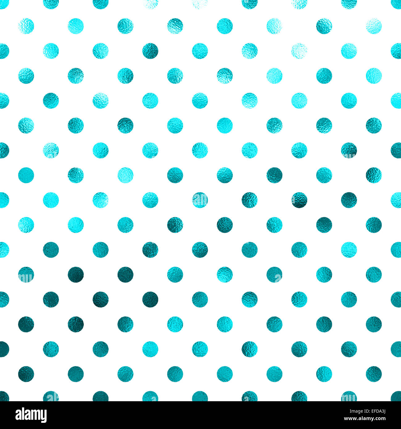 Teal Blu Turchese Bianca Polka Dot pattern a punti svizzero digitale Texture di sfondo della carta Foto Stock
