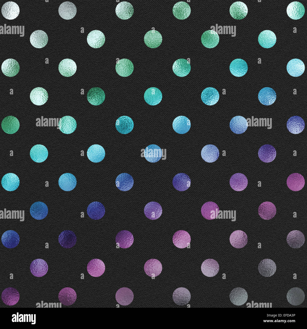 Verde blu porpora viola argento rainbow Polka Dot pattern a punti svizzero digitale Texture di sfondo della carta Foto Stock