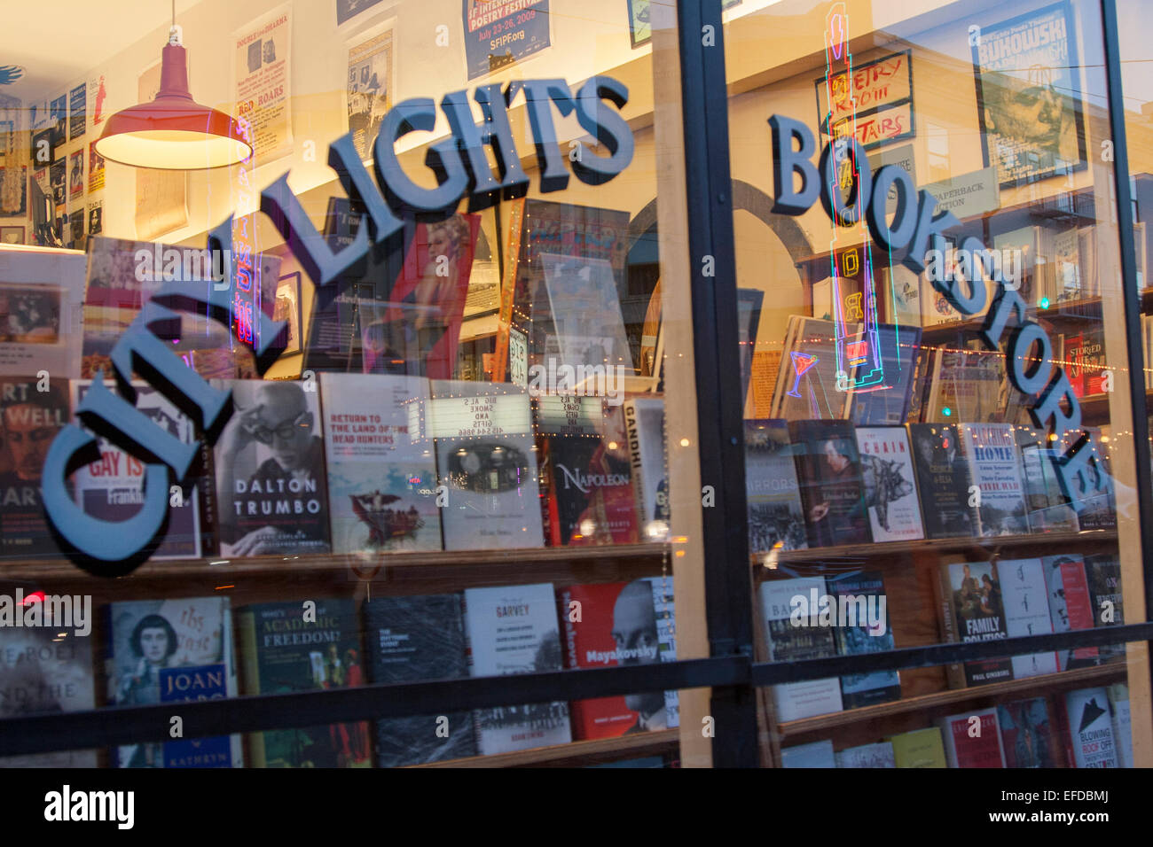 City Lights Bookstore di North Beach, San Francisco, California. Foto Stock