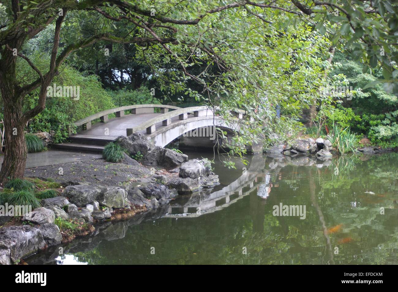 Piccolo ponte a West Lake Hangzhou Cina Foto Stock