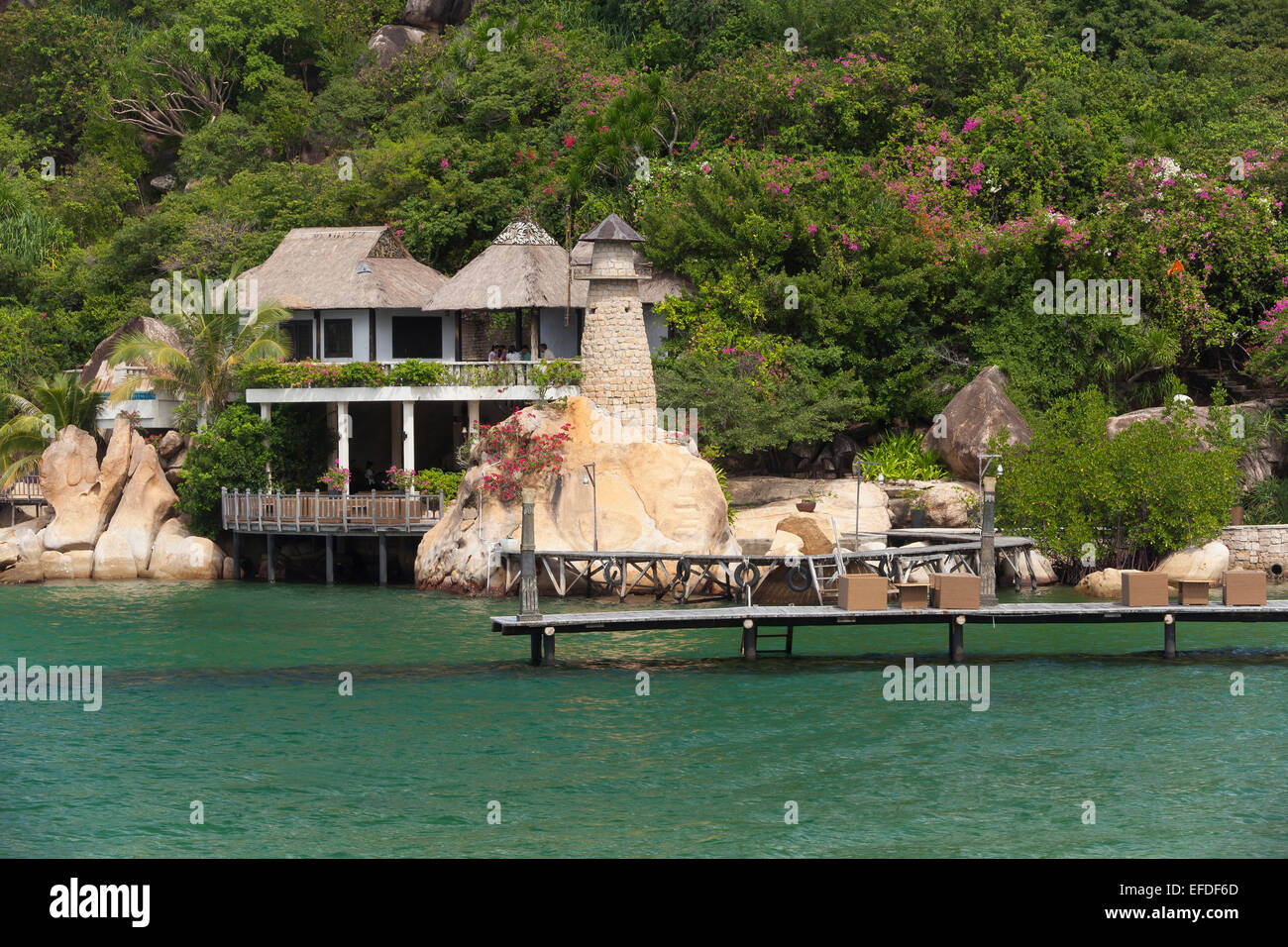 Piccolo bungalow resort Ngoc Suong, in Cam Ranh Bay, Nha Trang, Vietnam Foto Stock