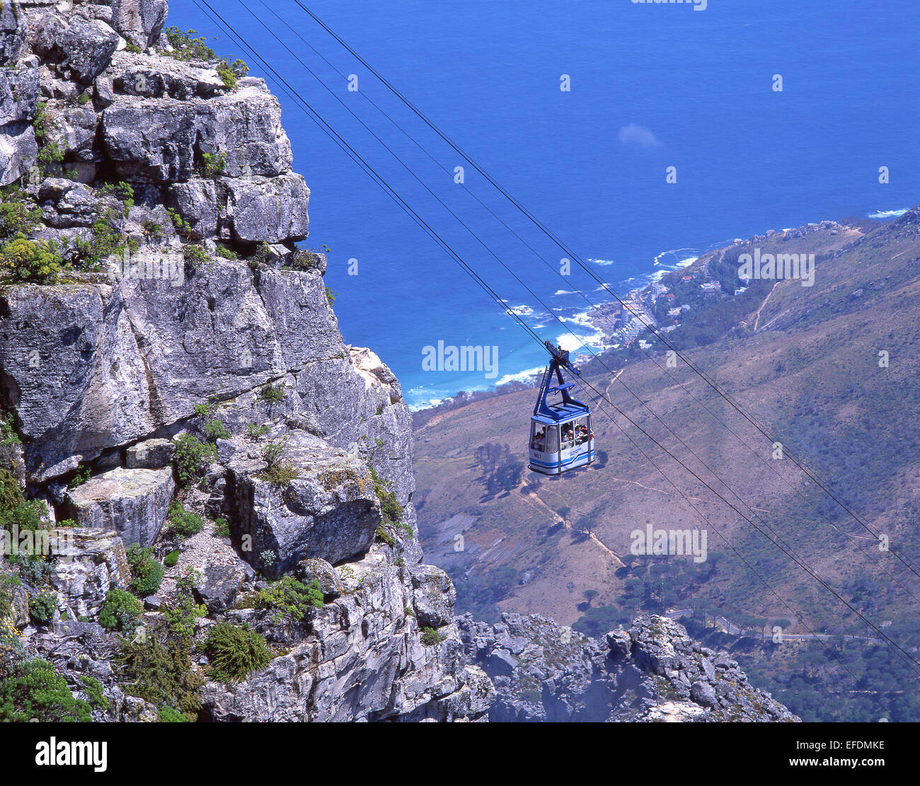 La Cabinovia di Table Mountain e Table Mountain National Park, Cape Town, Western Cape, Repubblica del Sud Africa Foto Stock