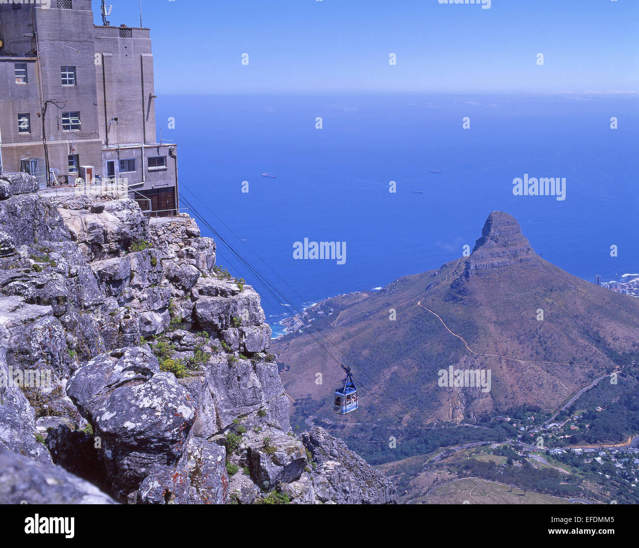 La Cabinovia di Table Mountain e Table Mountain National Park, Cape Town, Western Cape, Repubblica del Sud Africa Foto Stock