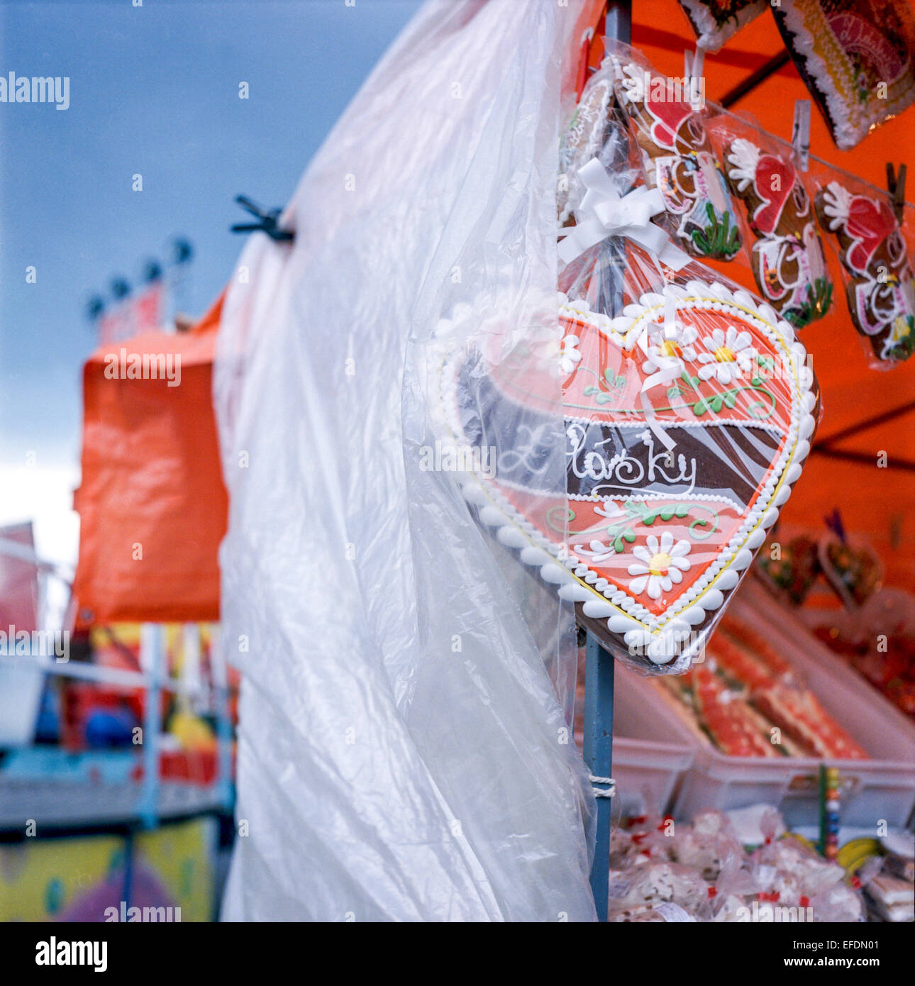 Cuore del villaggio di panpepato fair, Repubblica Ceca Foto Stock