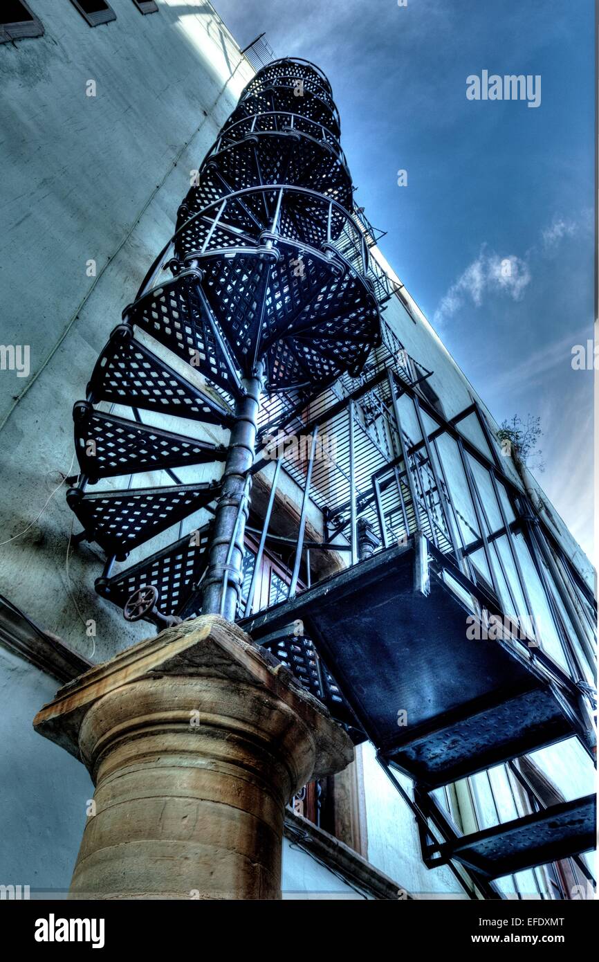 La scala a spirale nella città di Guanajuato, Messico Foto Stock