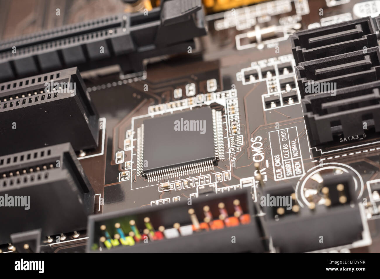 Micro computer chipset della scheda di circuito Close Up Foto Stock