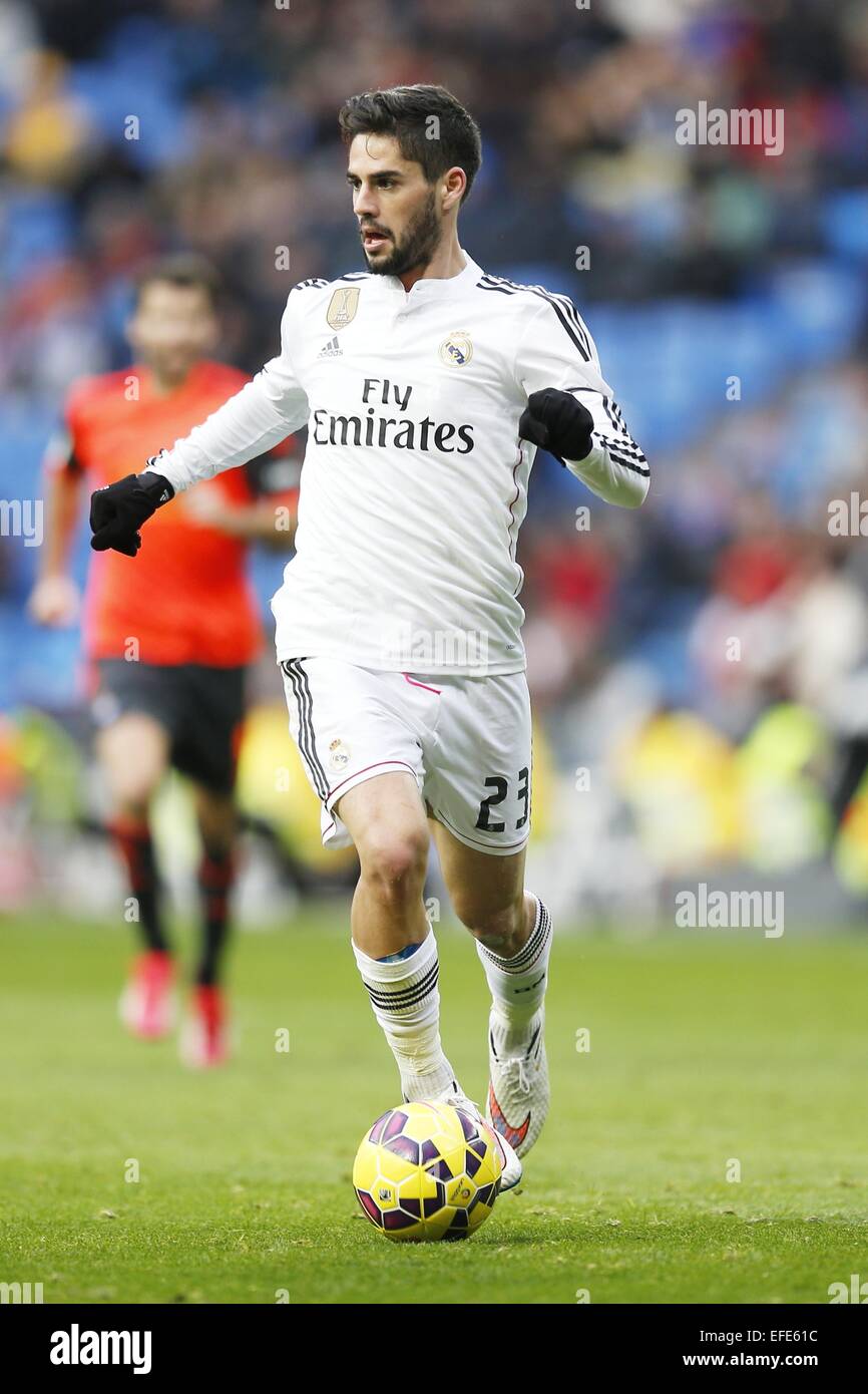 Isco (reale), 31 gennaio 2015 - Calcio : spagnolo "Liga BBVA' match tra il Real Madrid CF 4-1 Real Sociedad al Santiago Bernabeu Stadium in Madrid, Spagna. (Foto di Mutsu Kawamori/AFLO) Foto Stock