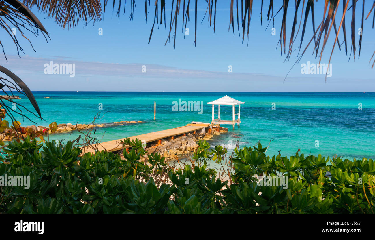 Bahamas Nassau - molo in legno Foto Stock