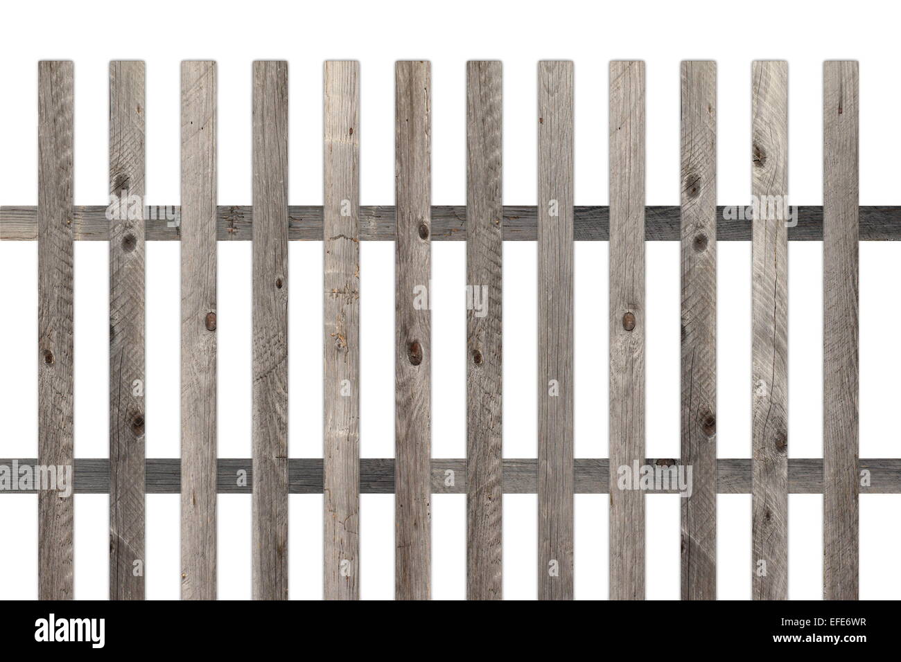 Giardino vecchio modello di recinzione isolate su sfondo bianco Foto Stock