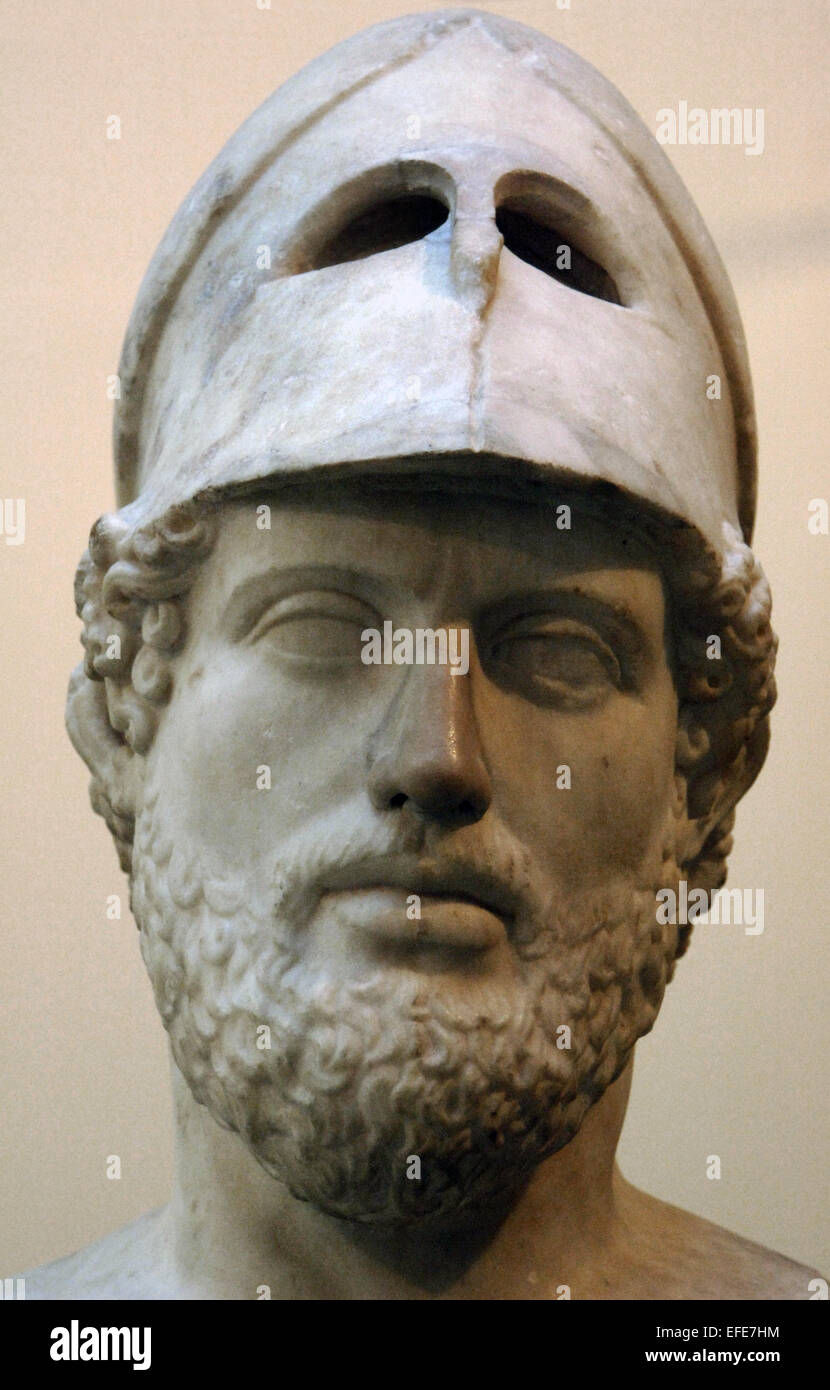 Pericle (495-429 a.C.). Statista greco. Oratore e generale di Atene durante l Età D Oro. Copia romana del 2° annuncio. Da Villa Adriana. Tivoli. L'Italia. British Museum. Londra. In Inghilterra. Regno Unito. Foto Stock