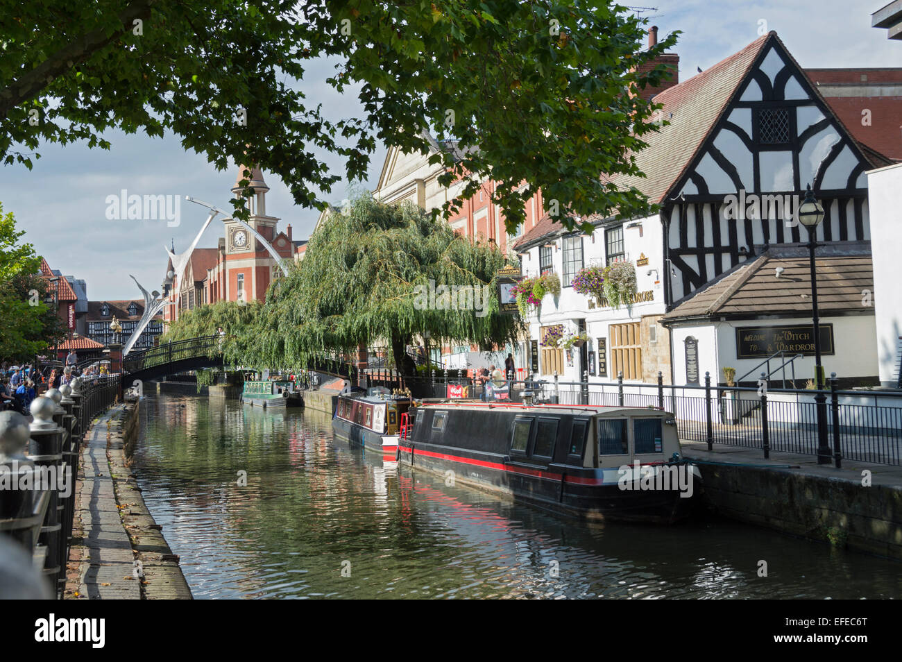 Lincoln; Waterside; shopping; centro; Canal, Lincolnshire, Regno Unito Foto Stock