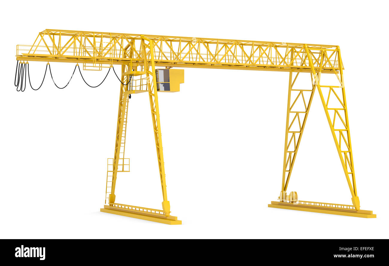 Giallo ponte del gantry crane, mezzo giro Foto Stock