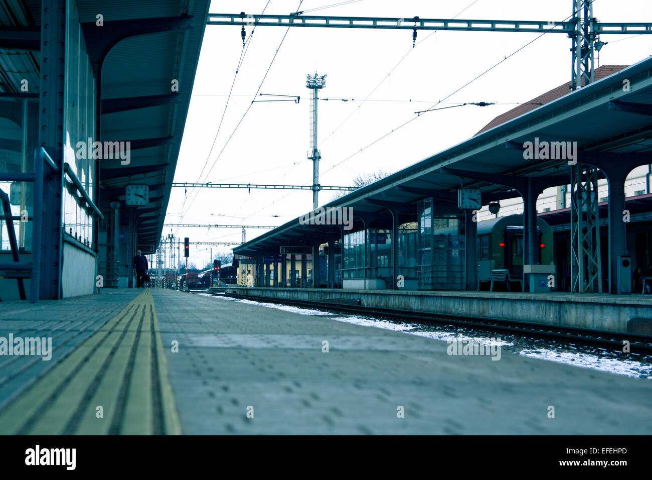 Stazione ferroviaria platform Foto Stock