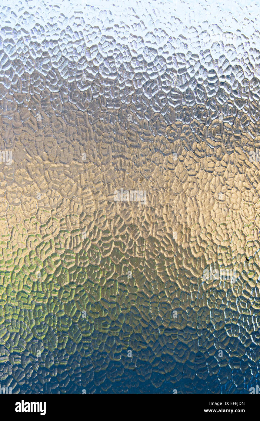 Vetro modellato spesso utilizzato come vetro di privacy nelle finestre e porte Foto Stock
