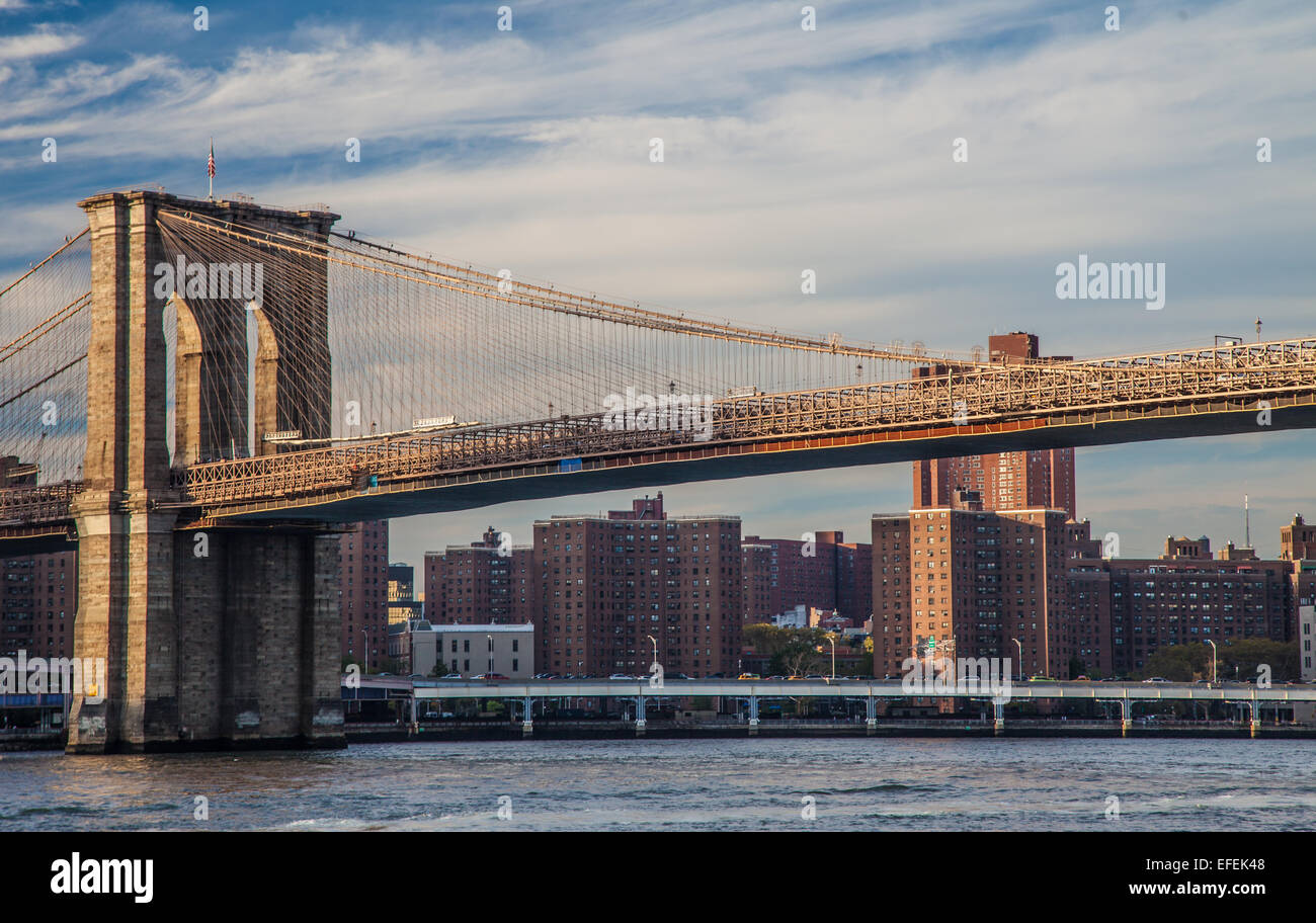 Ponte di Brooklyn a New York City Foto Stock