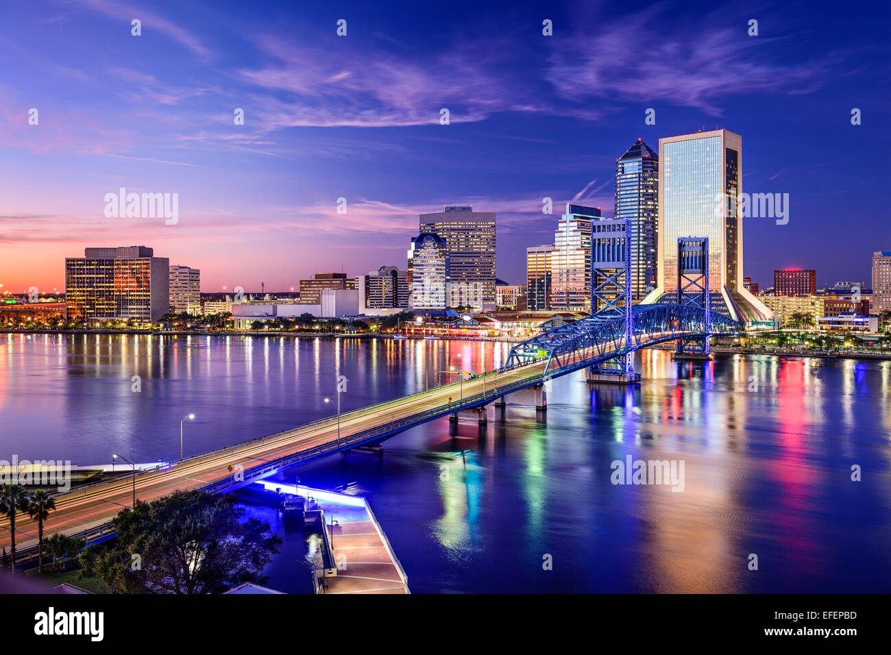Jacksonville, Florida, Stati Uniti d'America downtown skyline della citta'. Foto Stock