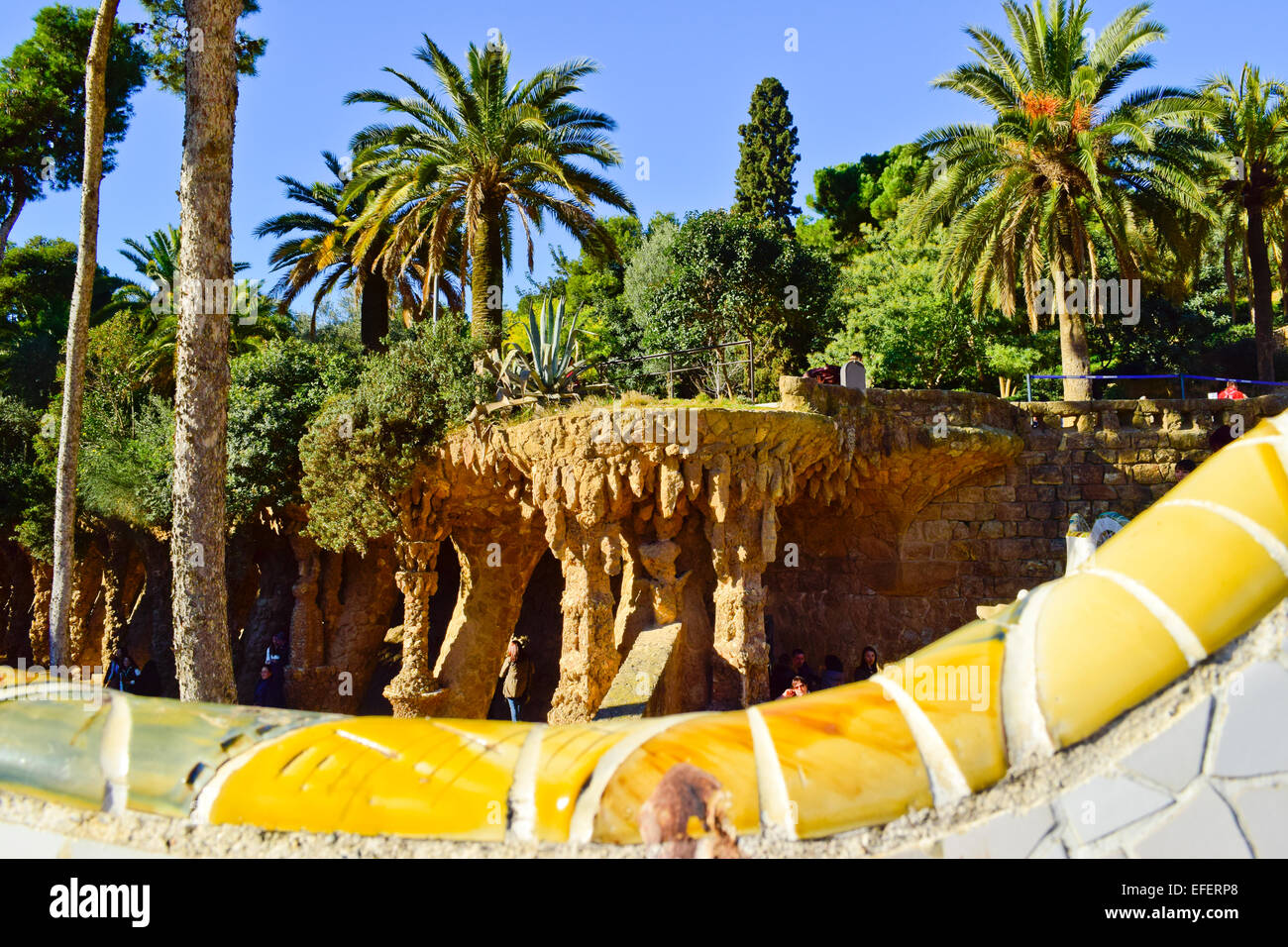 Parco Guell. Barcellona, in Catalogna, Spagna. Foto Stock