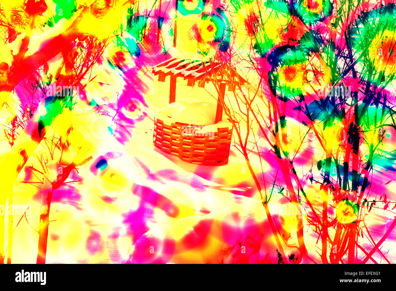 Shining bright Wishing Well,colori luminosi,sogni,blur;sfoca;luminose;colori grafico;Tabelle colori;immagine a colori;immagini a colori;color sampl Foto Stock