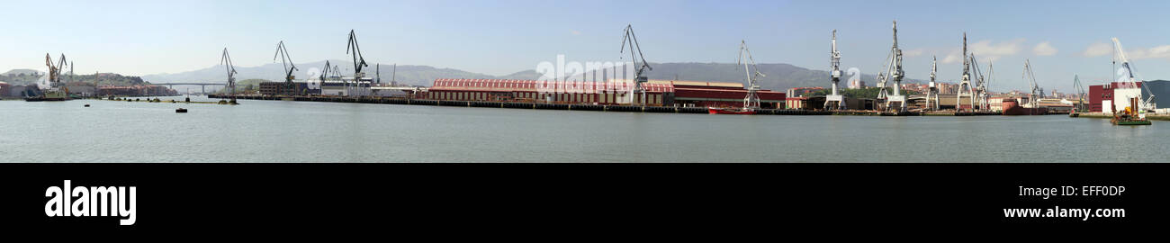 Industriali estuario di Bilbao gru per la porta del dock blunt Foto Stock