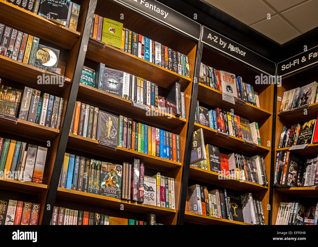 Libri in un Waterstones book shop Foto Stock
