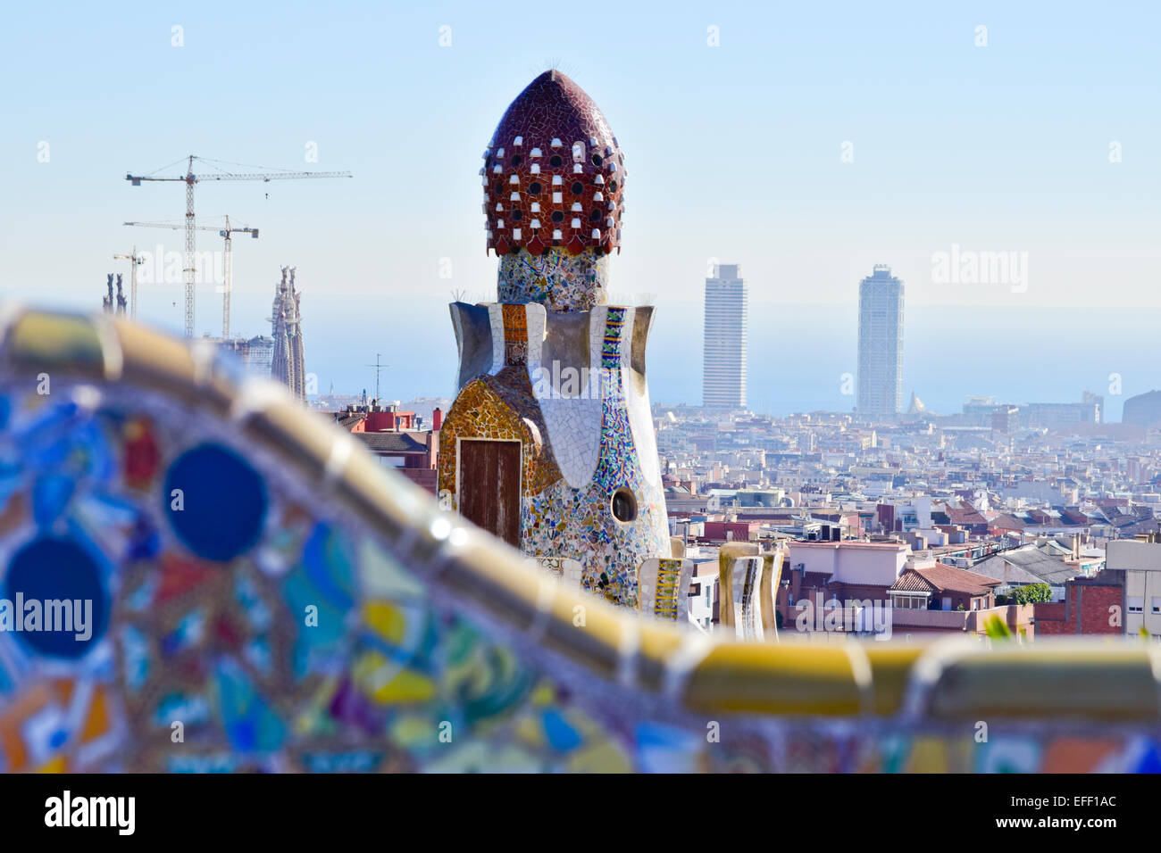 Parco Guell. Barcellona, in Catalogna, Spagna. Foto Stock