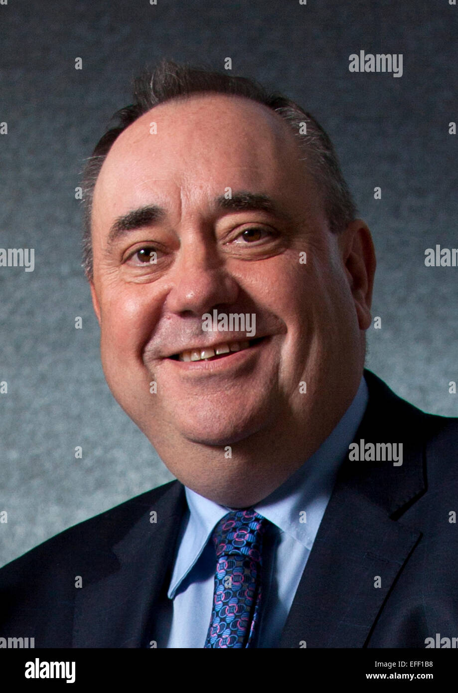 Un ritratto di Alex Salmond al Edinburgh International Book Festival 2012 in Charlotte Square Gardens Pic da pak@ Mera Foto Stock