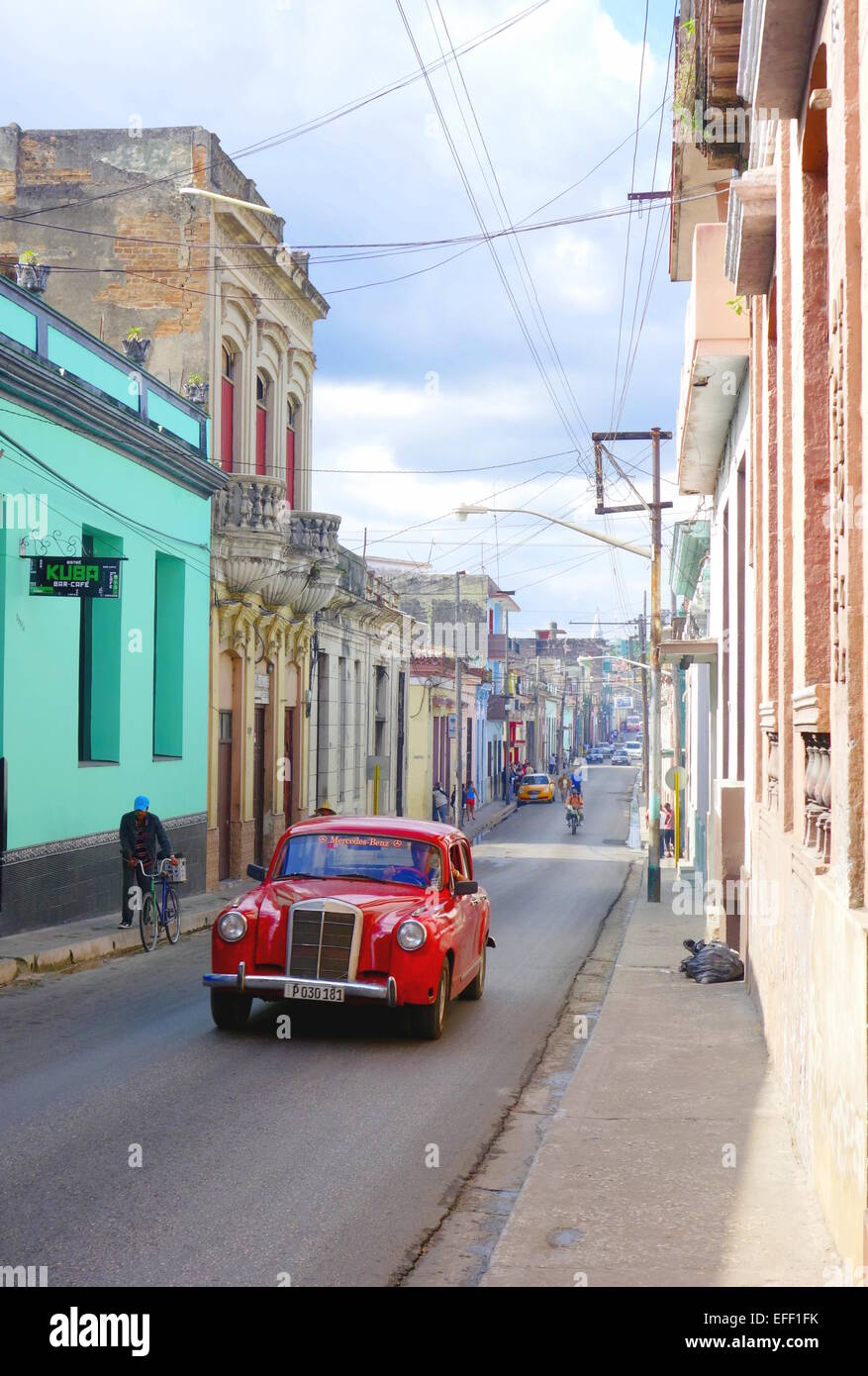 Street nel centro di Matanzas, Cuba Foto Stock