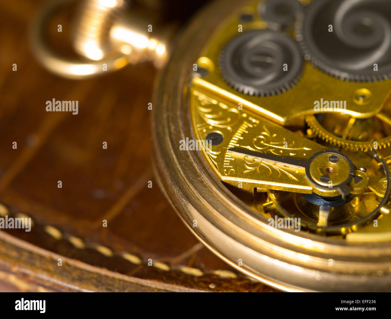 Elgin orologio da tasca posteriore del meccanismo aperto Foto stock - Alamy