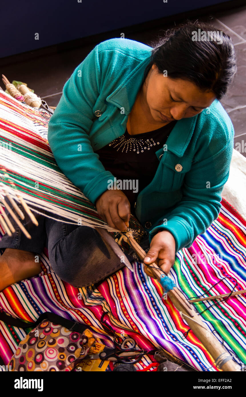 Peruviano artigiani indigeni donne .donne andina. Foto Stock