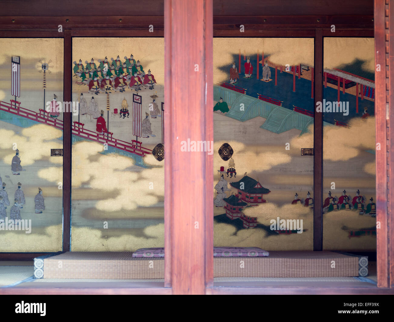 Raffigurante il nuovo anno di saluti all'imperatore da Sumiyoshi Hirotsura nel Palazzo Imperiale di Kyoto Foto Stock