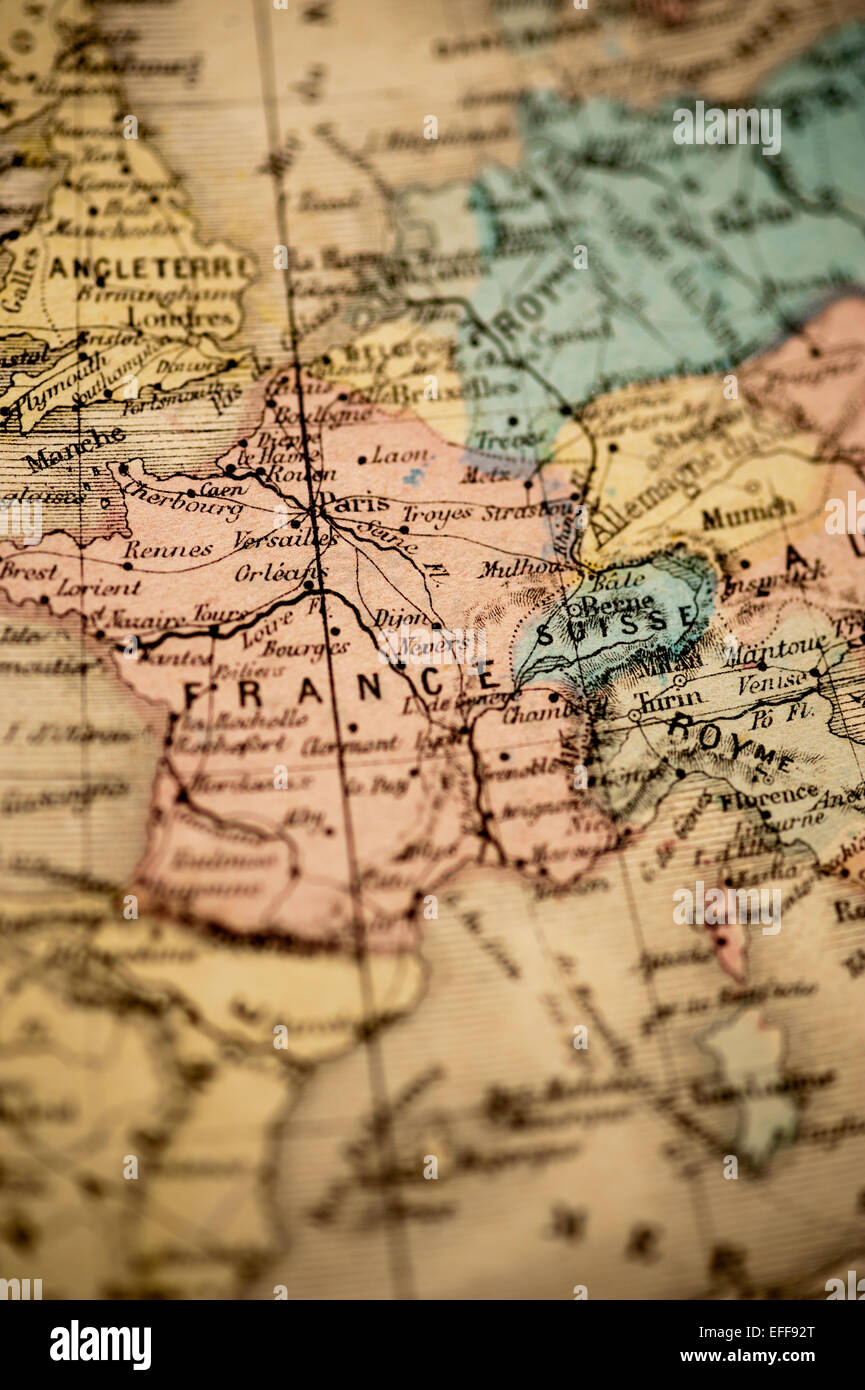 Atlas Classique pubblicato nel 1869 - antica mappa Foto Stock