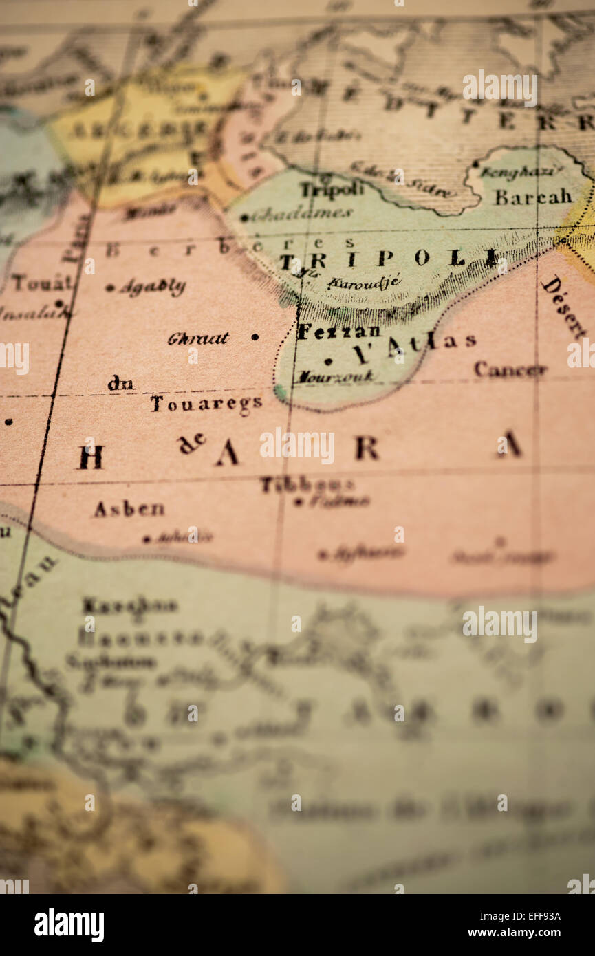 Atlas Classique pubblicato nel 1869 - antica mappa Foto Stock
