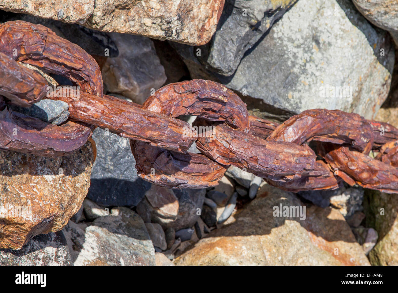 Catena arrugginita Foto Stock