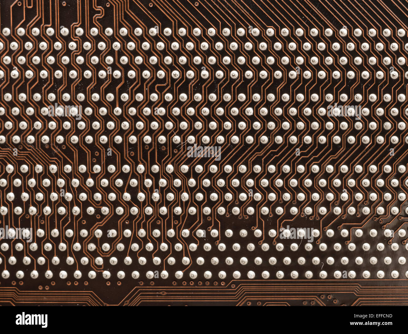 Scheda di circuito texture e i pin sulla scheda madre del computer Foto Stock