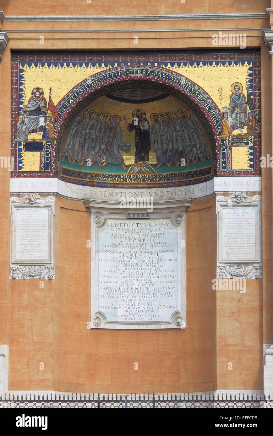 Mosaico con Gesù e gli Apostoli da Saint scale in Roma, Italia Foto Stock