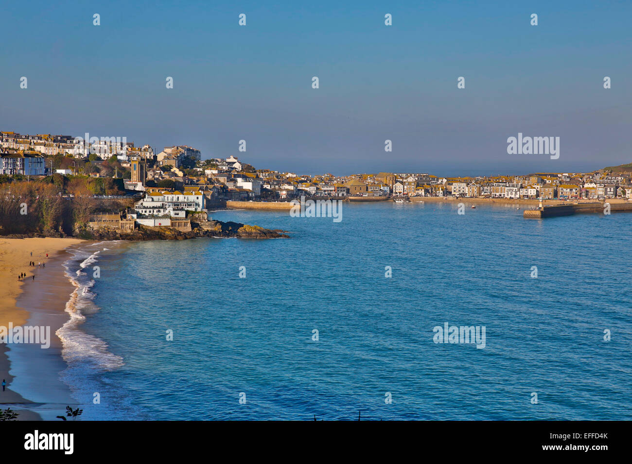 St Ives Porthminster Beach e Pier Cornwall, Regno Unito Foto Stock