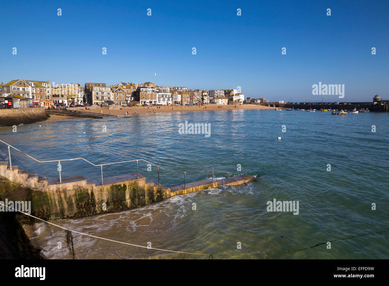 St Ives Harbour Beach Cornovaglia; Regno Unito Foto Stock