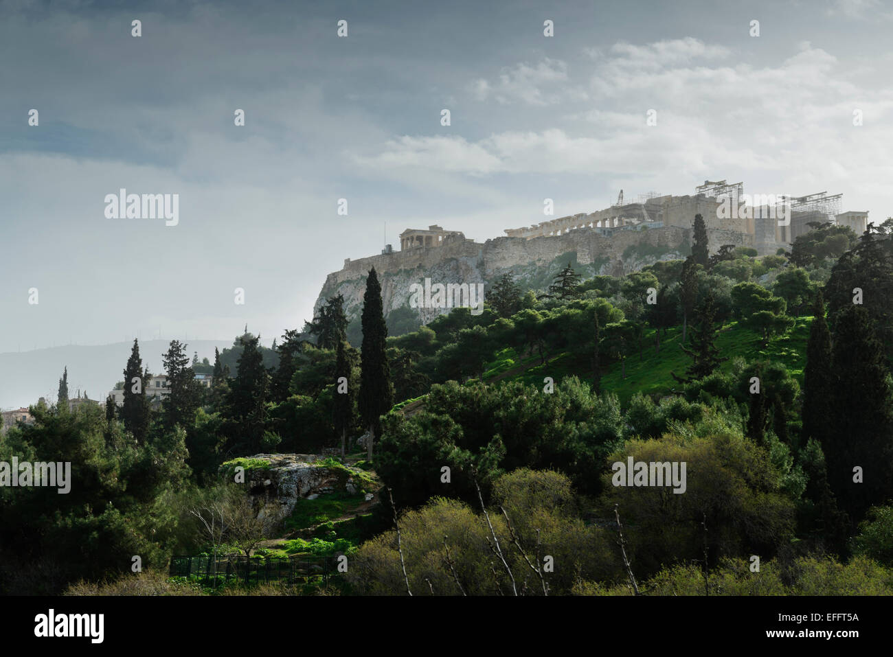 La collina dell'Acropoli di Atene, Grecia Foto Stock