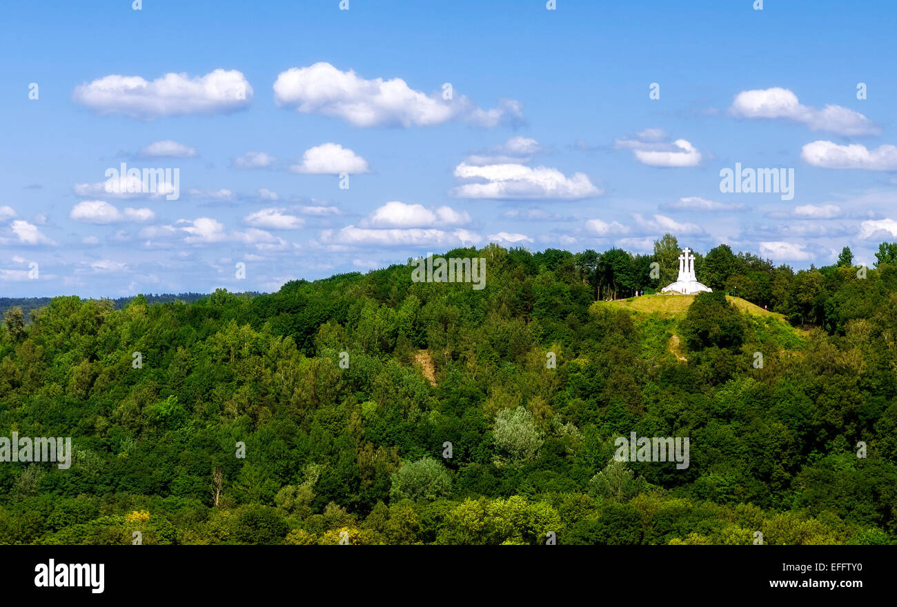 La croce tre colle di Vilnius, capitale della Lituania Foto Stock