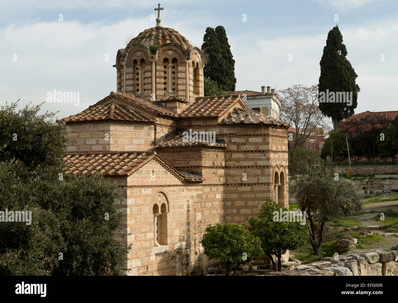 Chiesa dei Santi Apostoli. La chiesa bizantina di Atene, Grecia Foto Stock